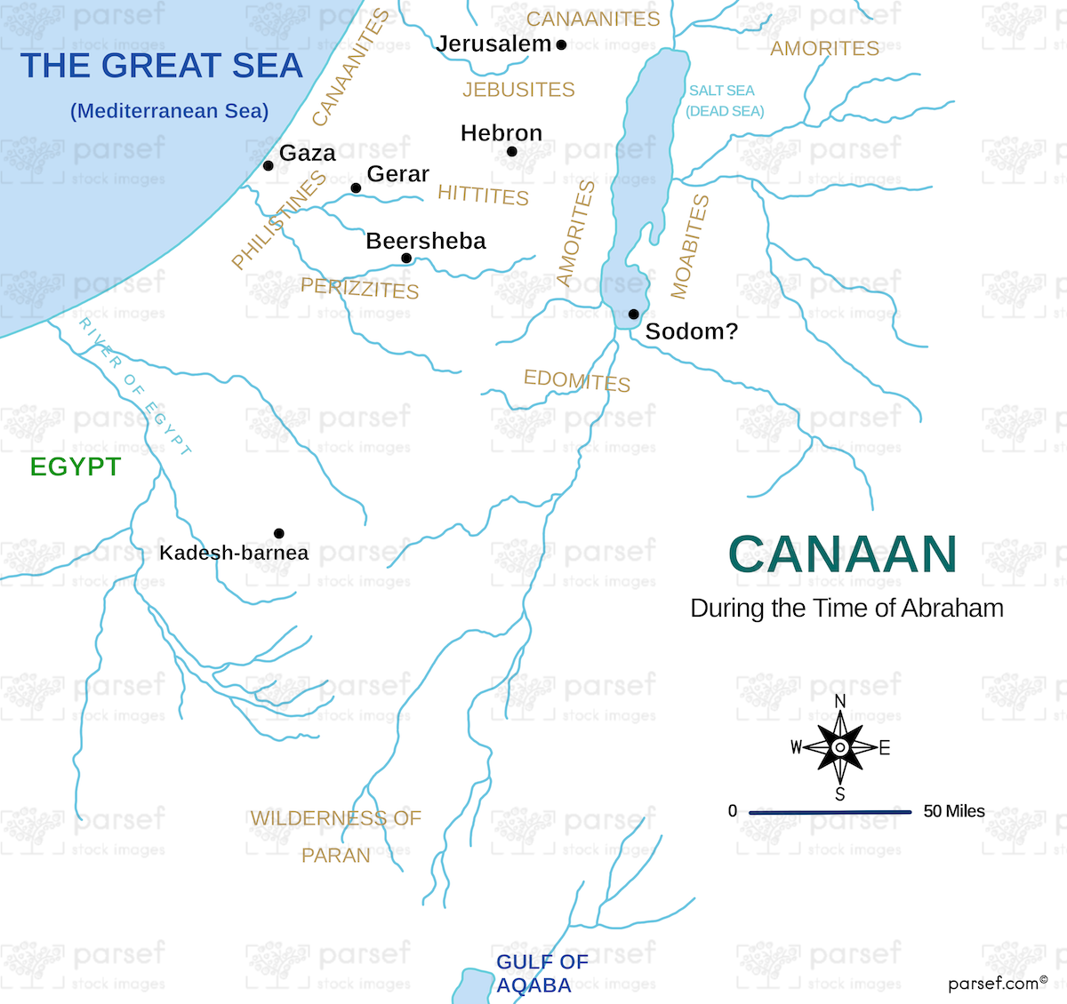 Canaan During the Time of Abraham Map bible map