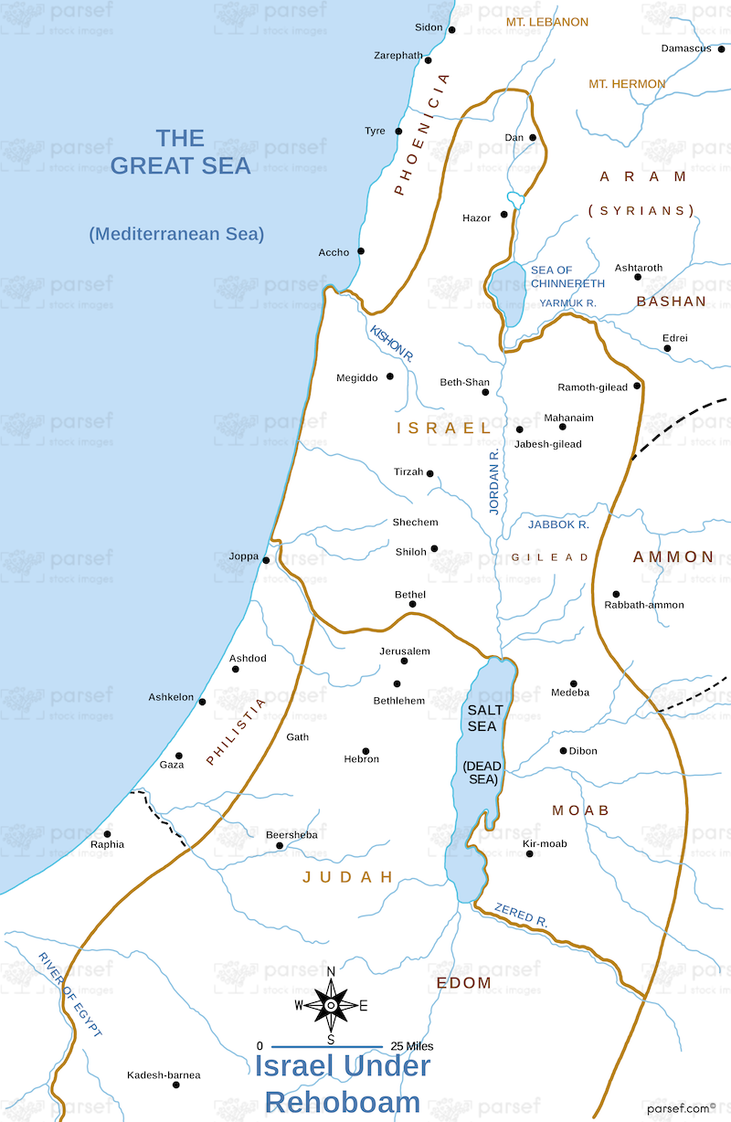 Israel Under Rehoboam Map bible map