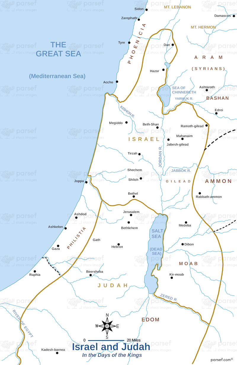 Israel and Judah Map bible map