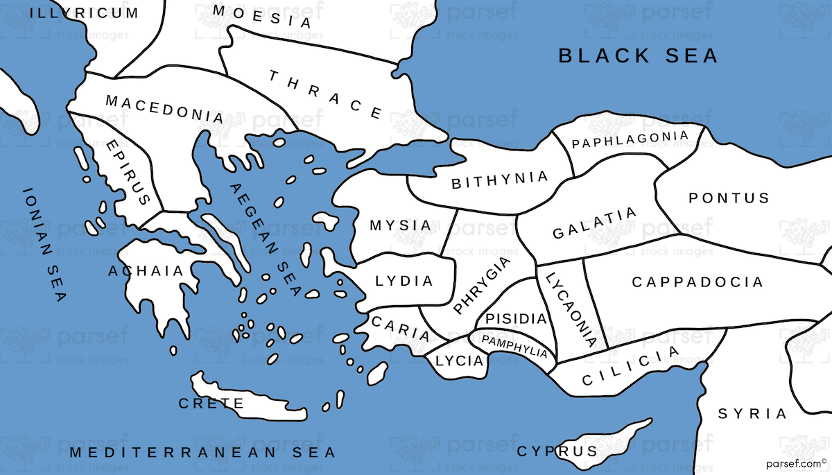 Asia in Roman Times Map bible map