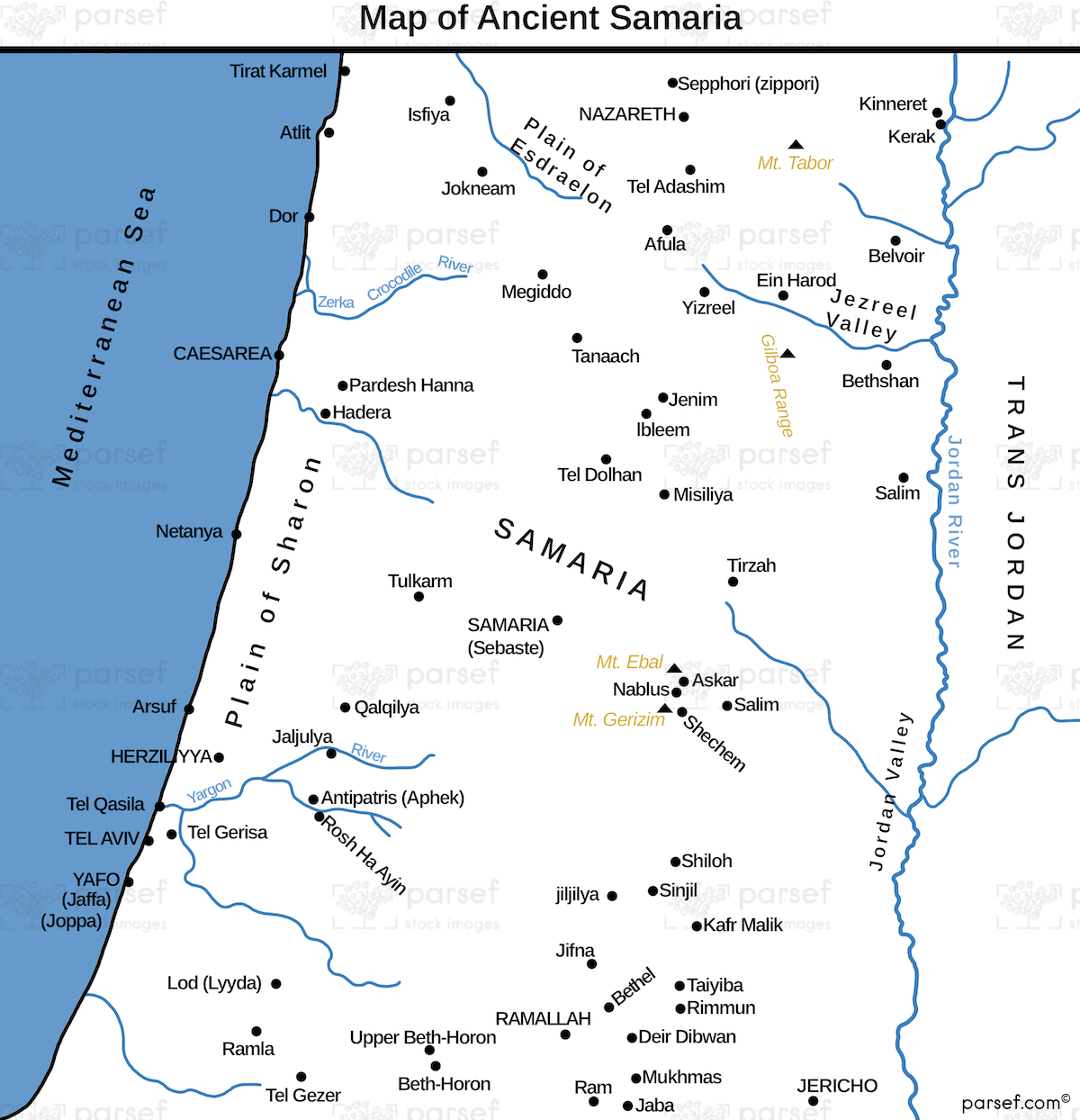 Ancient Samaria Map bible map