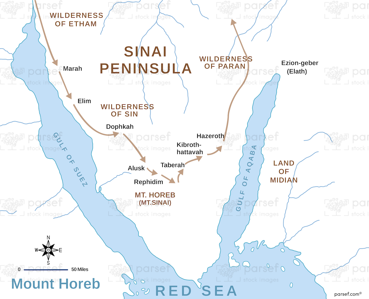 Exodus Mount Horeb Map bible map