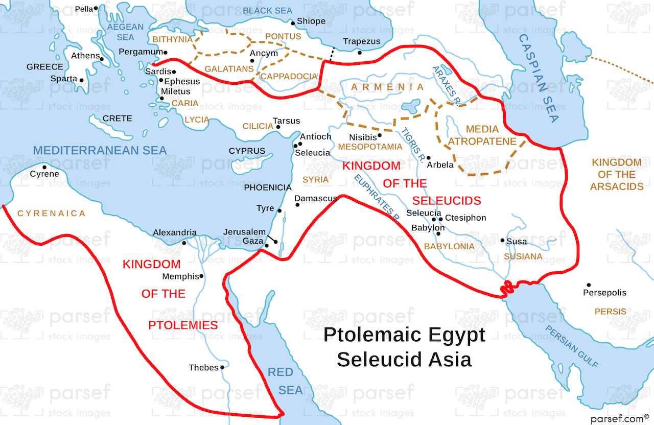Ptolemaic Egypt Seleucid Asia Map bible map
