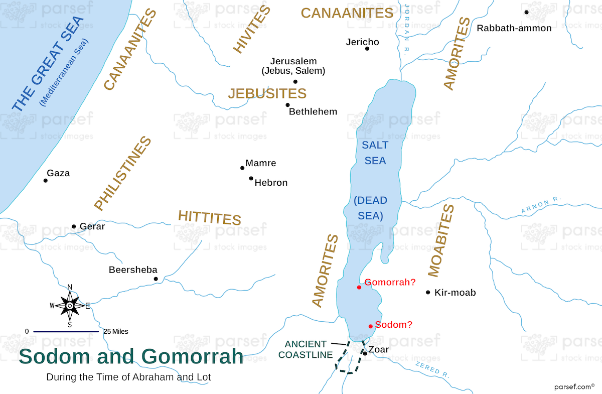 Genesis Sodom and Gomorrah Map bible map