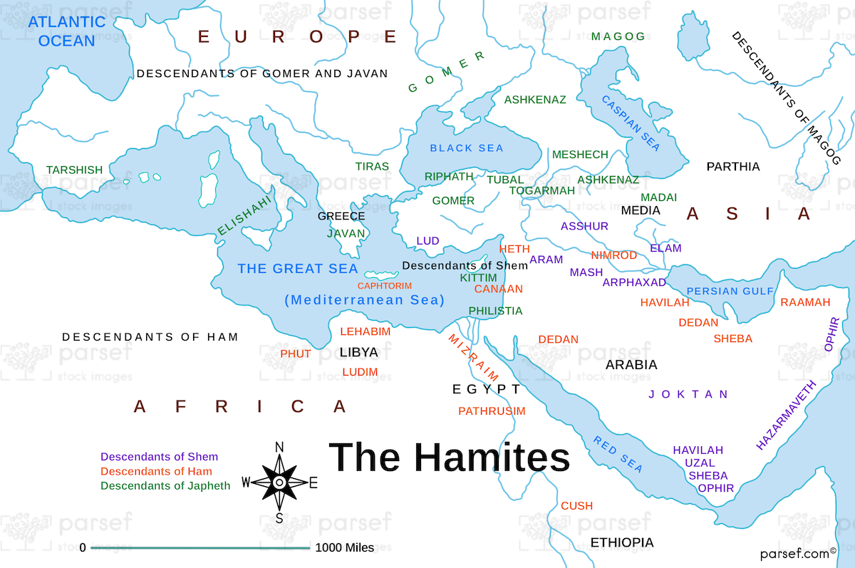 Genesis the Hamites Map bible map